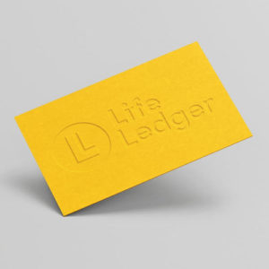 debossed business card 500